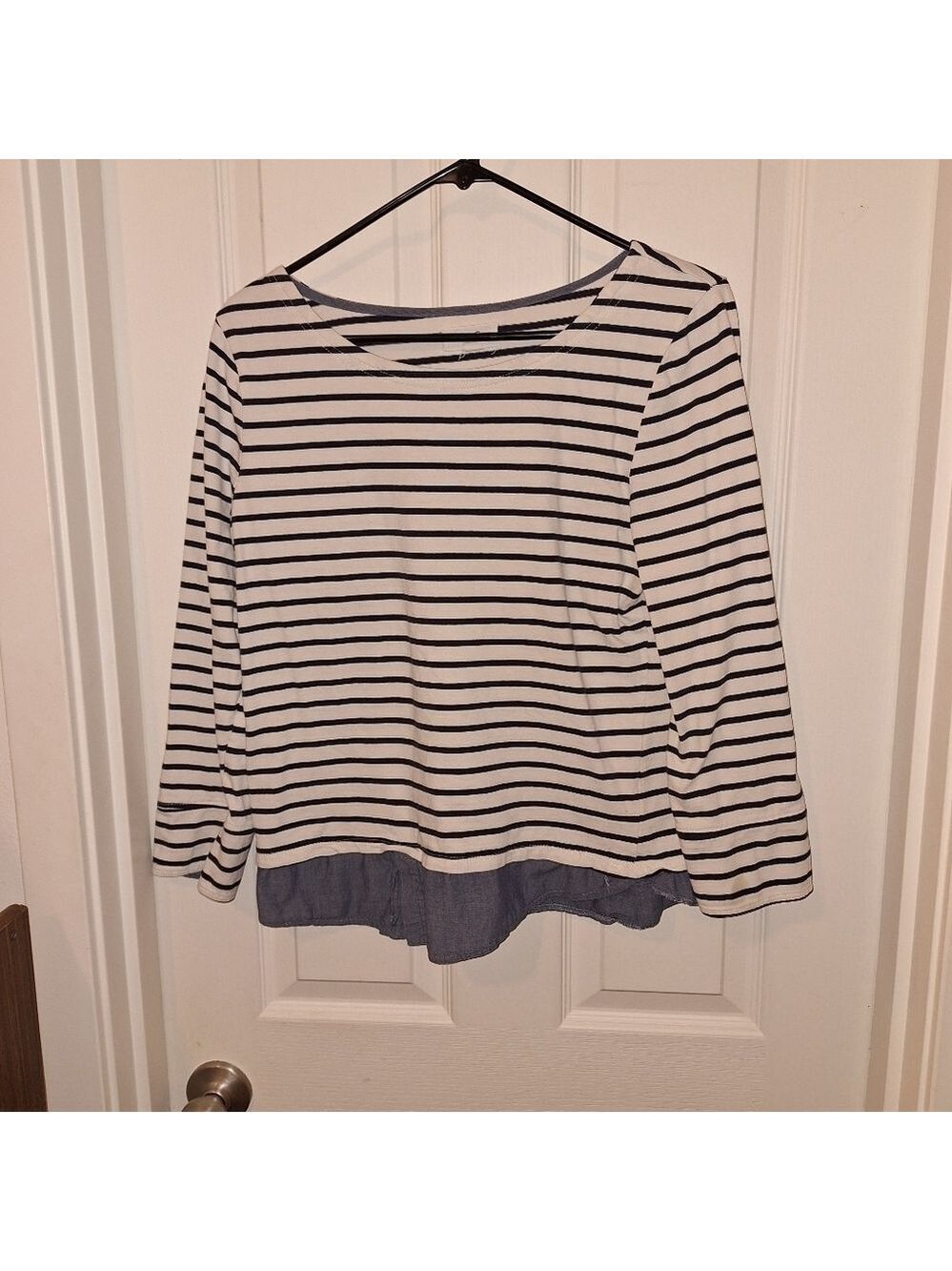 Per Se Women's Large Striped Top